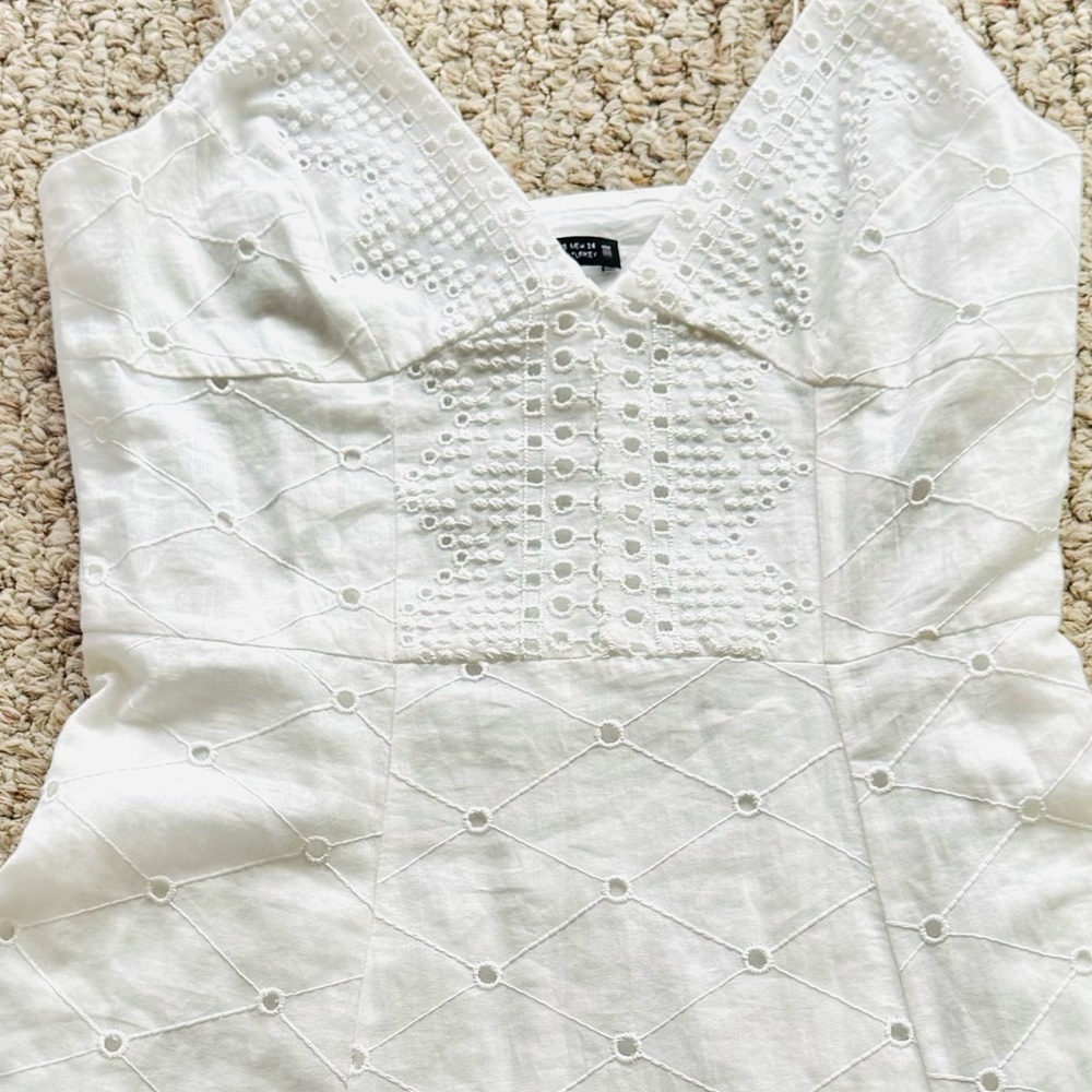 Zara Strappy Mini Dress with Eyelet Embroidery Size XS - Picture 7 of 8